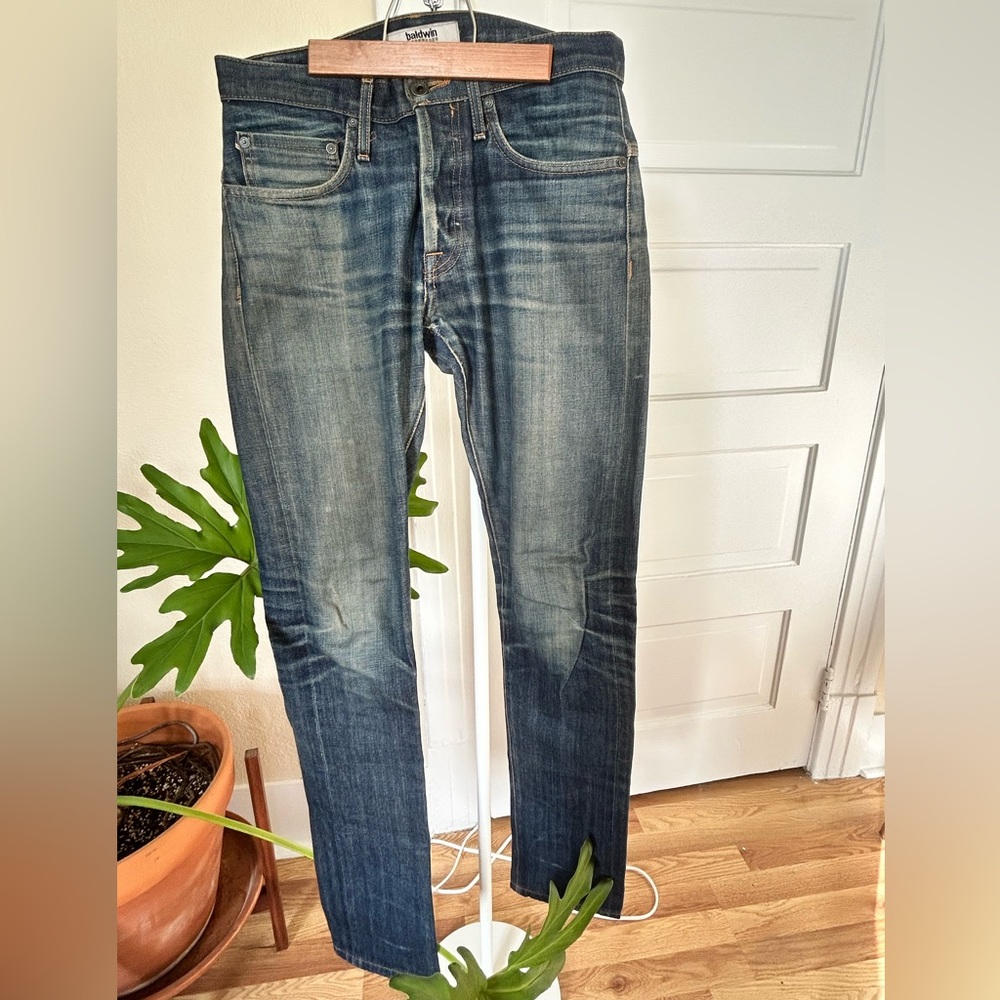 Baldwin selvedge raw denim, size 30, slim